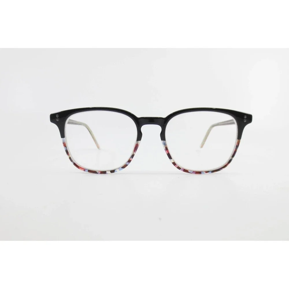 Black and Multi Color Tortoise Rounded Square Eyeglass Frames 49-17 37556